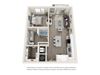 A5A 3D Floor Plan One-Bedroom Floor Plan A5A|26 at City Point Apartments